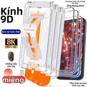 NNBILI 3pc Kính Cường Lực Bảo Vệ Màn Hình Ultra HD Cho iPhone Complete Series Với Bộ Dụng Cụ Cài Đặt Tự Động Căn Chỉnh - Bảo Vệ Toàn Diện Chống Trầy Xước Độ Phân Giải Cao
