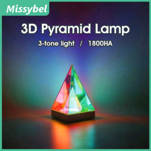 Colorful 3D Pyramid Cube LED Night Light Colorful Creative Bedroom Triangle Decoration Creative Game Room Desktop Atmosphere Night Light
