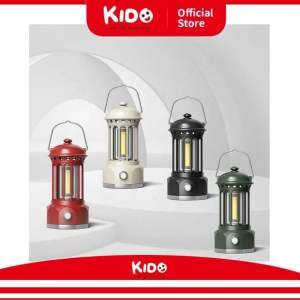 Lampu Camping Lentera Led Vintage Tahan Air 3 mode Cahaya Power Baterai Rechargeable kabel type C