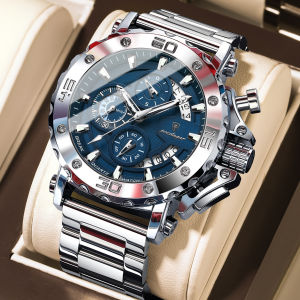 POEDAGAR Luxury Mens Watch Calendar Luminous Waterproof Man Clock Chronograph Stainless Steel Quartz Watches For Men Reloj Gift