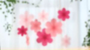 ชุดพัดกระดาษรูปดอกไม้ (ชุด 9 ชิ้น 3 ขนาด) แบบเนอร์ ฉากหลังสำหรับตกแต่งงานปาร์ตี้ Party Supplie