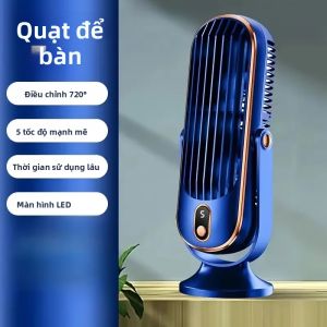 Quạt Điện Để Bàn Di Động 5 Tốc Độ Điều Chỉnh 720 ° Quạt Điều Hòa Không Khí Xoay Đa Năng Dùng Cho Nhà Ở Và Cắm Trại Ngoài Trời