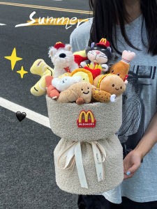 McDonalds Creative Chicken Burger Doll Bouquet Lucifer Cartoon Figurine Birthday Gift for Boys Festive Creative Gift Box