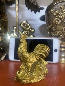 Gà đắc phúc gà trống bằng đồng vàng nguyên chất linh vật hoá giải đào hoa thu hút tài lộc