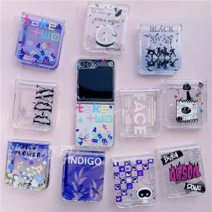 RJINHIT BTS Bulletproof Boys Band Folding Screen Phone Case Suitable for Galaxy Z Flip5 ZFlip6 Flip7 Hard Shell Protective Cover