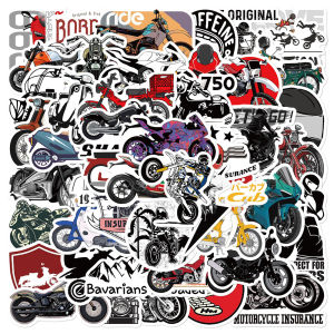 Retro Motorcycle Stickers 50 Pcs Personalized Laptop Guitar Skateboard Outdoor DIY Decals for Notebook Computer Business Supplies