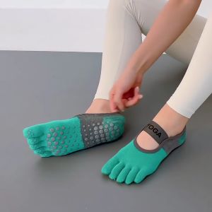 Kaos Kaki Senam Yoga Pilates Anti Slip Full Toe Socks Import ASCH59