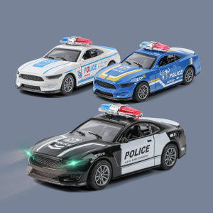 สมจริงโลหะผสมรถตํารวจของเล่นเด็กของขวัญวันเกิดรถลาดตระเวนจําลองเสียงแสง Interactive Inertia ของเล่นรถ