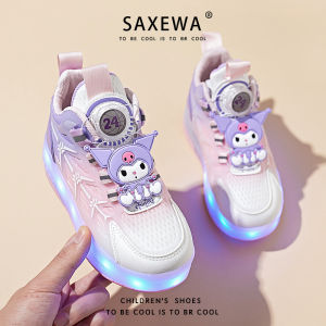 Giày Luge Sáng Bóng Có Nút Xoay Giày Thể Thao Trẻ Em Có Bánh Xe Co Giãn Giày Luge Mùa Xuân Cho Bé Gái Giày Luge Có Nút Xoay Sáng Bóng