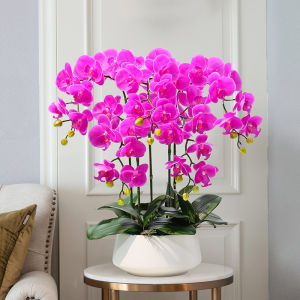 Flowers and Dreams Large Potted Silk Flower Decoration for Living Room Tea Table Television Cabinet Artificial Bouquet