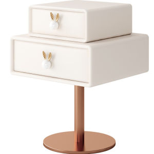 Childrens Bedroom Nightstand Small Size Solid Wood Creamy Simple Cute Ins Design Creative Personalized Wood Pine Double Door