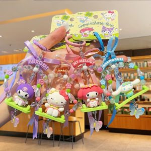 Sanrio | Genuine Sanrio Kawaii Cute Hello Kitty Kuromi Beaded Phone Chain Japanese Cartoon Couple Keychain Bag Pendant Car Key Accessorie