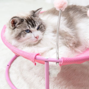 NEW Pet Sleeping Bed Cat Hammock Cat Dog Bed Removable Washable Four Seasons Universal Hanging Round Iron Cat Nest with Ball Recliner Pet Supplies