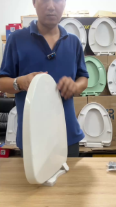 Nắp bồn cầu rơi êm nhựa phủ bóng chống ố - Dùng cho bồn cầu inax toto viglacera caesar thiên thanh hc...