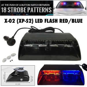 GECA 48W 12V Car 16 LED Red/Blue S2 Strobe Flash Light Dash Emergency Windshield Warning Light (7534)