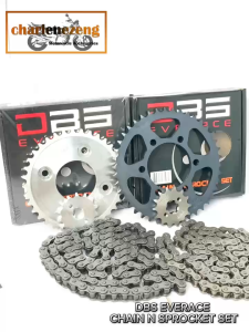 Kawazono Chain & Sprocket Set for SMASH/BARAKO/WAVE125/XRM/RAIDER150/ROUSER135/TMX155 Motorcycle