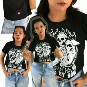 Temukan Crop Tee Jiwa Anda | Main Oods | Crop Top YK2 | Kaos Skena Kaos Hitam Putih