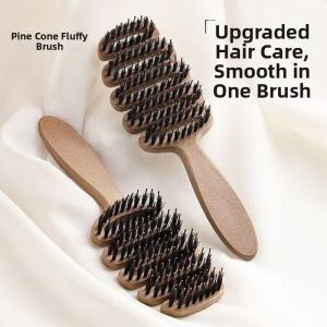 Hair Care Comb Womens Sectioned Pig Bristle Hair Brush No Tangle Scalp Massage High Ponytail Styling Brush Hairdressing Tools