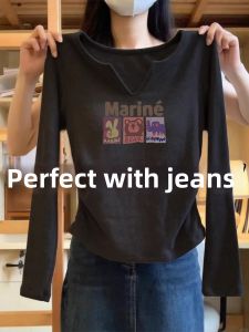 V-neck T-shirt Slim-fitting Layering Top