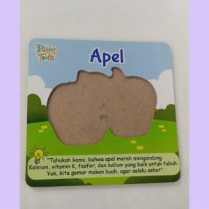 Puzzle Seri Buah Apel: Rabbit & Turtle - Bahan MDF