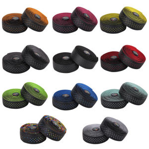 clu 1Pair PU Leather Outdoor Sports Bike Handlebar Tape Anti Slip Sweat Absorbent Grip for Road ulc