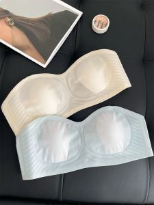 ไร้สาย เสื้อในไม่มีสาย ผู้หญิง ฤดูร้อน บางมองไม่เห็น กันลื่น หูกระต่ายความรู้สึกเย็นสบาย ดีไซน์ ชุดชั้นในที่สะดวกสบายสําหรับคนหนุ่มสาว