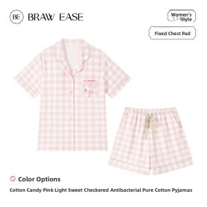 BE | Cute Summer Pink Cotton Sleepwear with Padding