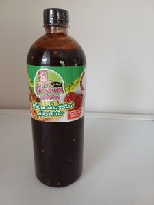 น้ำจิ้มลูกชิ้นยืนกินรสมะขามพริกเผา ขนาด 1 ลิตร (มีอย.)