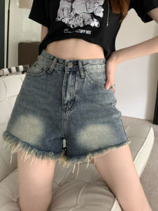 High Waist Wide Leg Short Jeans Womens Summer New Style Slimming Retro A-Line Hot Pants Cotton Stretch Denim Shorts