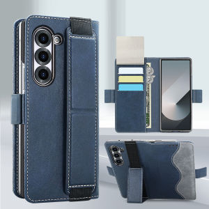 Business PU Leather Flip Wallet Mobile Phone Case Fit For Samsung Galaxy Z Fold 7 Z Fold 6 Fold 5 Case With Adjustable Kickstand