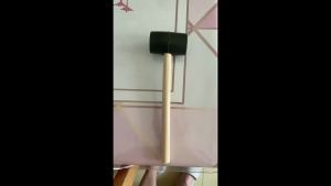 ZEO  300g 500g Black Rubber Mallet Hammer with Wood Handle