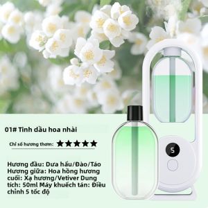 Máy Khuếch Tán Hương Thơm Cầm Tay Có Thể Sạc Lại Máy Trị Liệu Bằng Tinh Dầu Thơm Có Hẹn Giờ Khử Mùi Với 5 Chế Độ Cài Đặt Phun