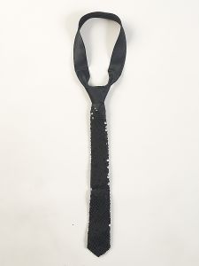 Korean Style Handmade Narrow Version Pure Color Sequin Student Classic College Shirt Accessory Small Bow Tie 136cm Length