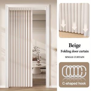 Room Divider Curtain for Kitchen and Balcony Folding Privacy Panel with Soft Drape and Modern Home Style