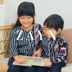 Baju Hem Kemeja Batik Anak Laki Perempuan Cowok Cewek Lengan Panjang Lurik Premium Hitam Putih Couple