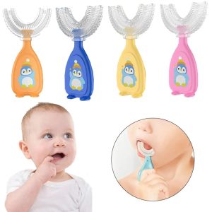 U-Shape Toothbrush Kids Soft Silicone Teeth Brush Whitening Cleaning Tool Cartoon Oral Brush