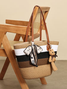 Original Design GXFMOD Spring Summer 2025 Color Block Beach Bag Casual Versatile Large Capacity Single Shoulder Tote Bag