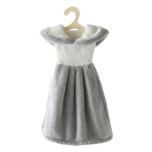 New Soft and Skin Friendly Coral Fleece Hand Towel Cute and Thick Absorbent Skirt with Hanger for Hanging HandTowel Coral Fleece