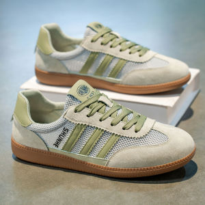 Mens Breathable Summer Shoes Single Net Anti-Odor Flat Bottom Agan Board Shoes Casual Net Face Dequn Shoes Versatile Comfortable