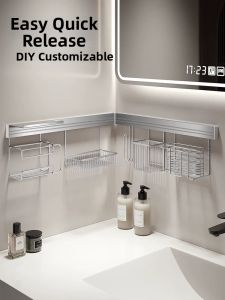 ERMO | Stainless Steel Wall Mounted No-Drill Storage Rack