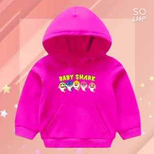 Hoodie anak perempuan usia 1-10 tahun lengan panjang Baby Shark