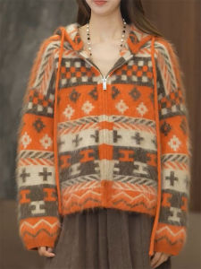 QINGNAER | Whitening Oversized Womens Knitted Sweater
