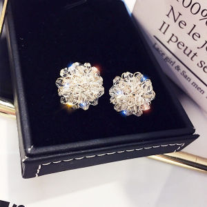 Elegant Crystal Flower Earrings Fashionable Versatile Stylish Womens Jewelry Misaca Creative Design Toy Festival Gift