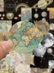 Retro Style Waterproof Stickers 50 Sheets World Map Series for Mobile Phone Case Notebook DIY Decoration Lanxihaibao Brand