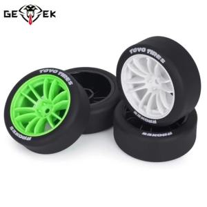 4Pcs Hard Drift Tires Wheel Tyre Hub 12mm Hex for 1/10 RC Drift Car On Road Car Tamiya TT01 TT02 XV01 PTG-2 Kyosho HPI HSP Parts
