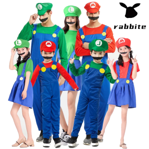 Carlanisa Super Mario Bros Luigi Cosplay for Kid and Adult Malaysia Costume Halloween Party Performance