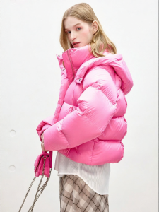 Juicy Couture | 90% White Duck Down Womens Hooded Casual Pink Down Jacket