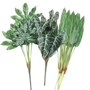 อุปกรณ์ช่างถ่ายภาพใบไม้ปลอมต้นไผ่ใบเต่าของตกแต่งงานแต่งงานในบ้านการจำลองช่อดอกไม้ต้นไม้ประดิษฐ์สีเขียวตกแต่ง