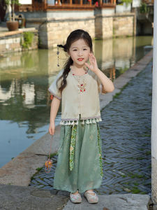TAOXIAOXIA | Ethnic Style Summer Short Sleeve Hanfu Set For Girls