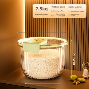 Food Grade Sealed Moisture Proof Pest Resistant Rice Storage Container Home Use Large Capacity Plastic Kitchen Storage Jar